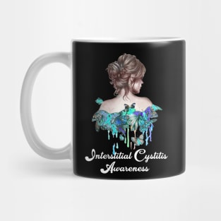 Interstitial Cystitis Awareness Butterfly Ribbon Woman Tee Mug